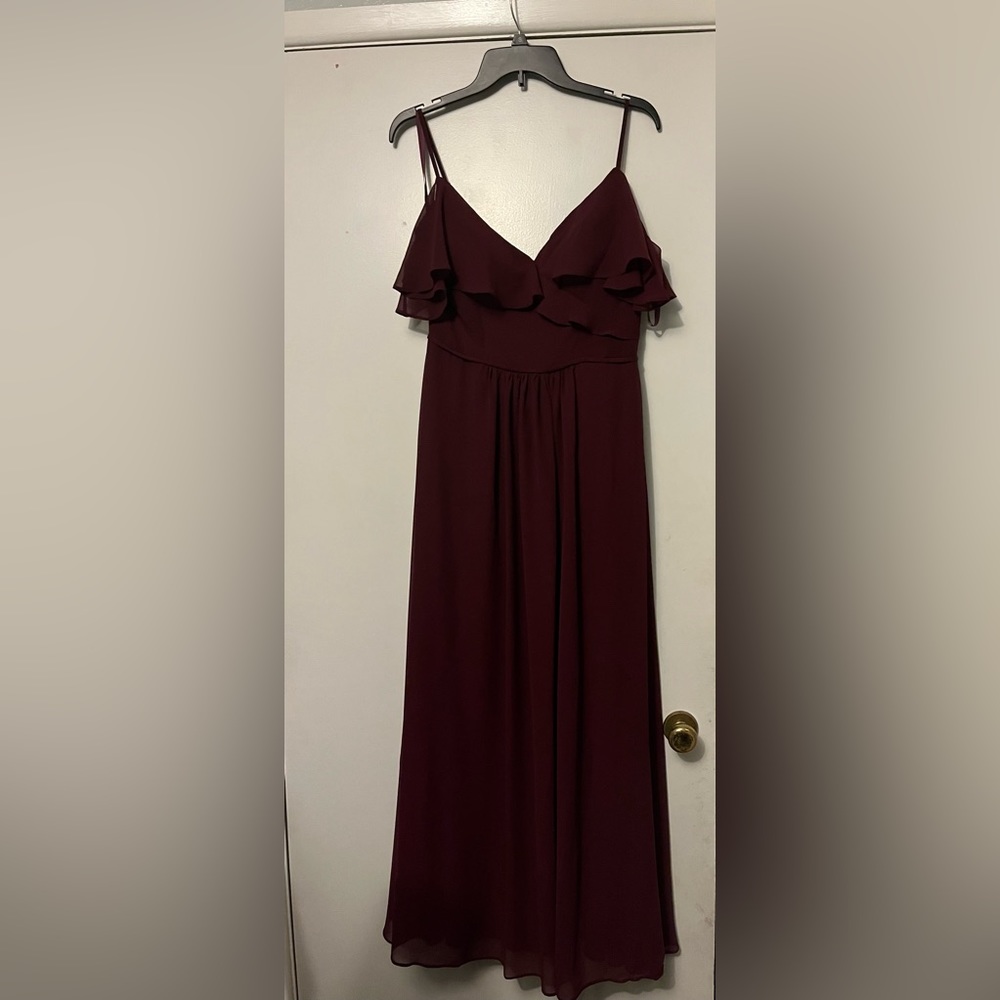 Maroon Bridesmaid dress with pocket